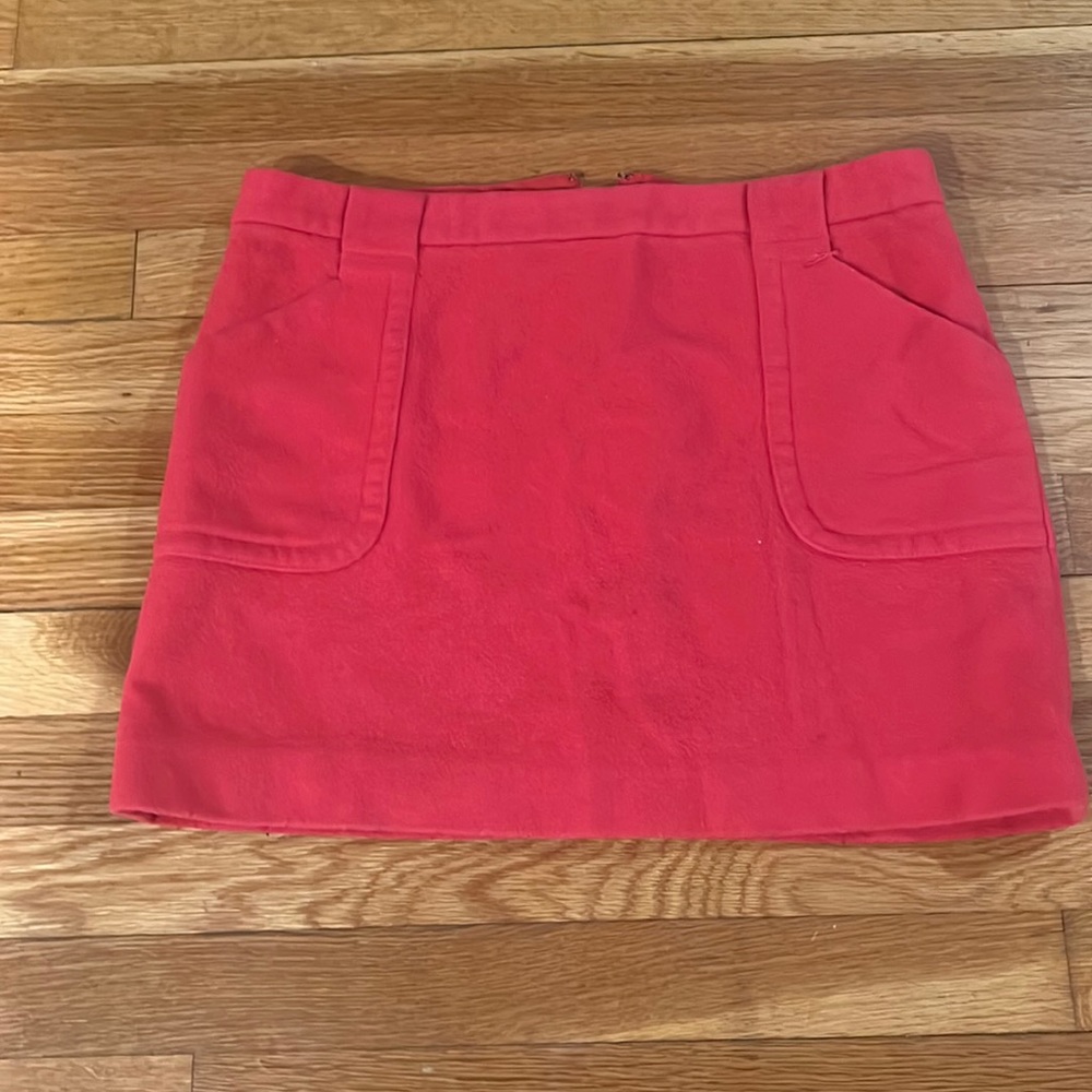 J. Crew Pink wool skirt. Zip up back.